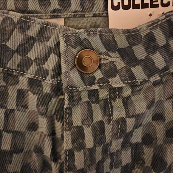 NWT FUTURE COLLECTIVE Straight Leg Checkered Denim Pant - Size 8 - Picture 4 of 12